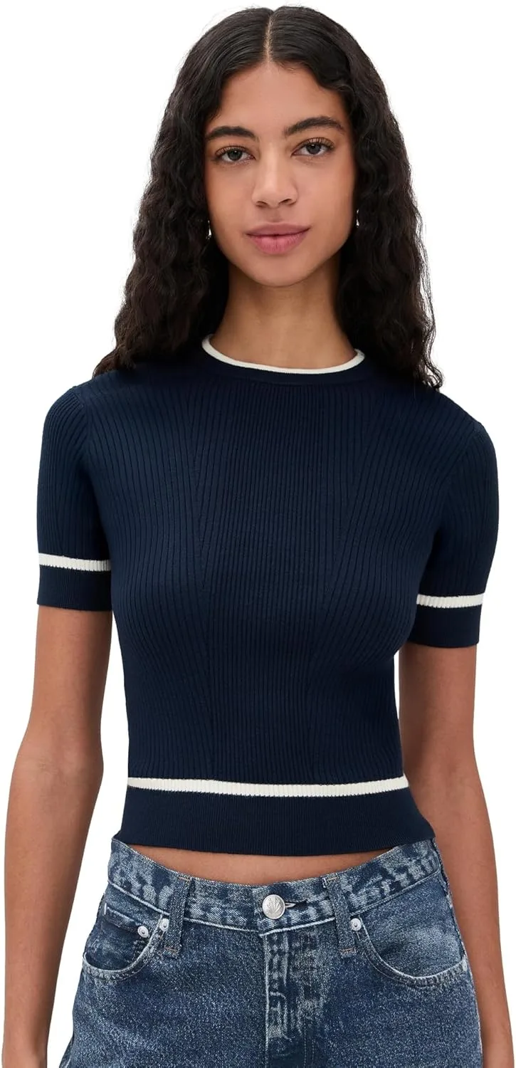 rag & bone Женская футболка Kassy Rib с коротким рукавом
